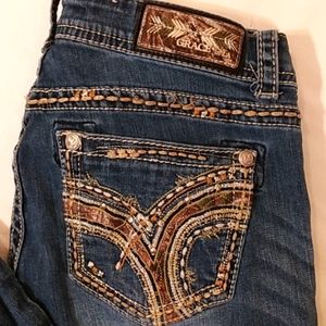 SALE! GRACE IN L.A. DISTRESSED BOOT CUT JEANS